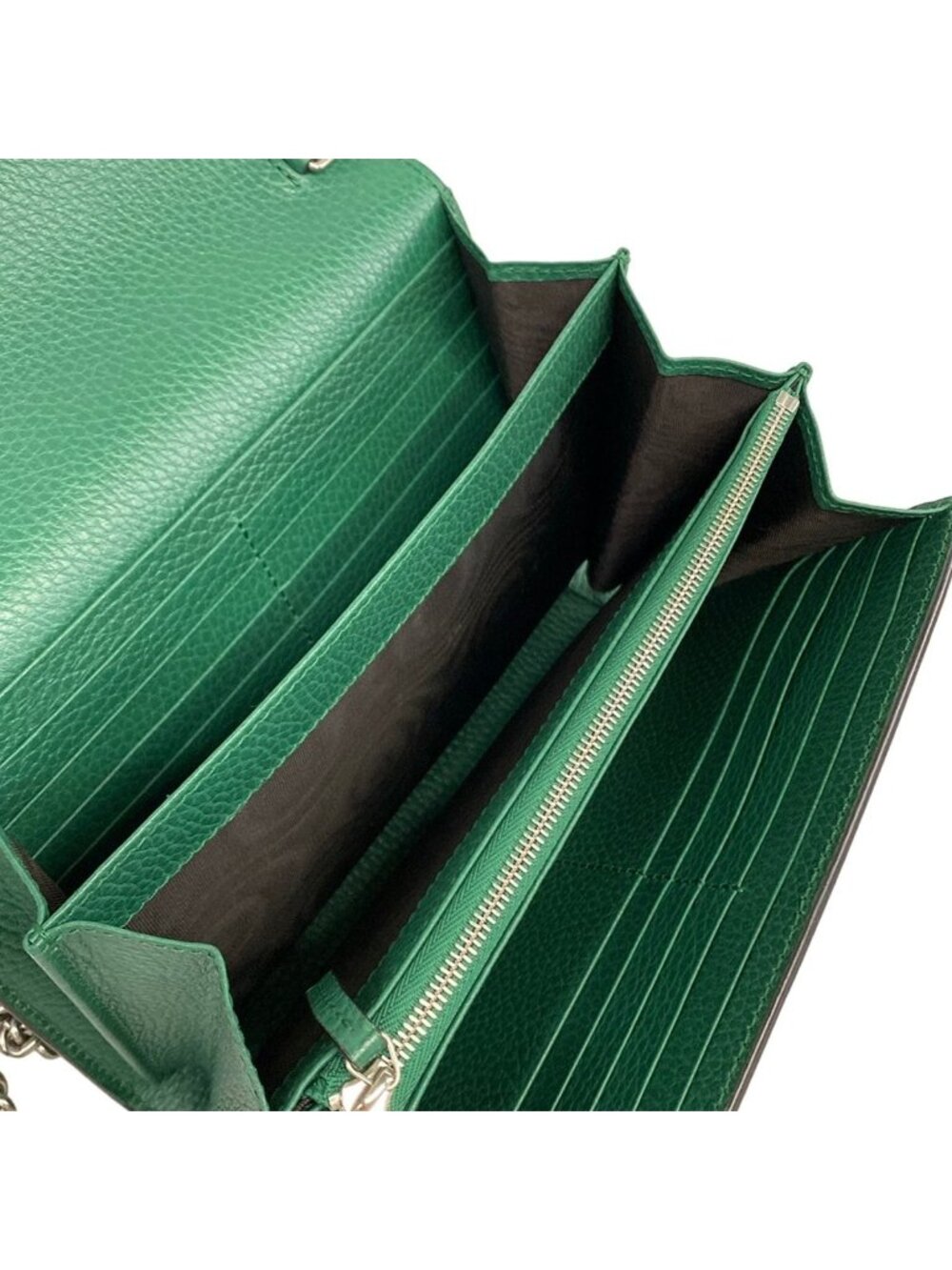 Gucci Shoulder Bag Dionysus Green Chain Removable Strap Line Stone Leather - Picture 7 of 15